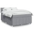 Cama box spring con colchón tela gris claro 140x200