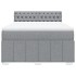 Cama box spring con colchón tela gris claro 140x200