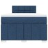 Cama box spring con colchón tela azul 120x190
