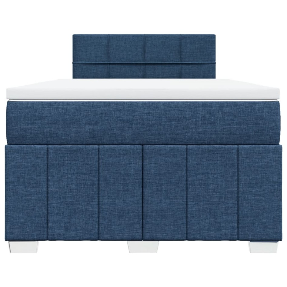Cama box spring con colchón tela azul 120x190