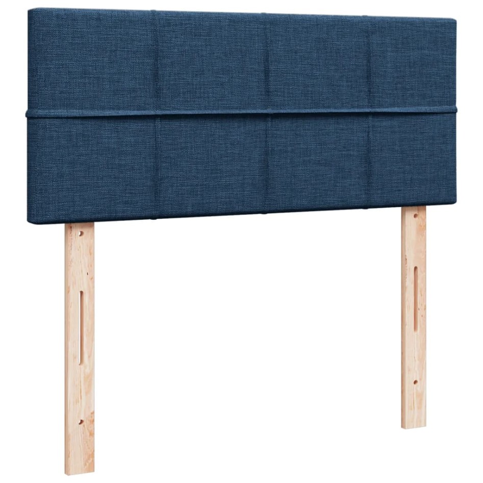 Cama box spring con colchón tela azul 120x190
