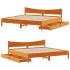 Estructura de cama cajones madera pino marrón cera 180x200