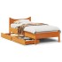Estructura cama con cajones madera maciza pino marrón 90x190