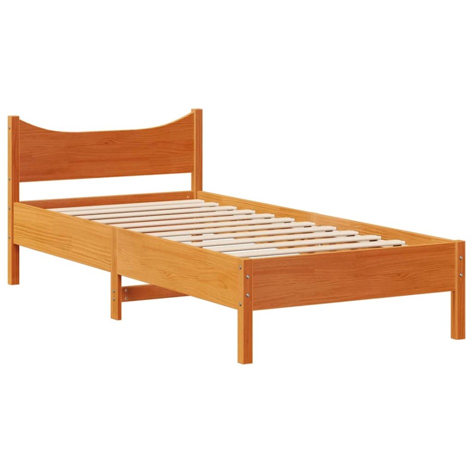 Estructura cama con cajones madera maciza pino marrón 90x190