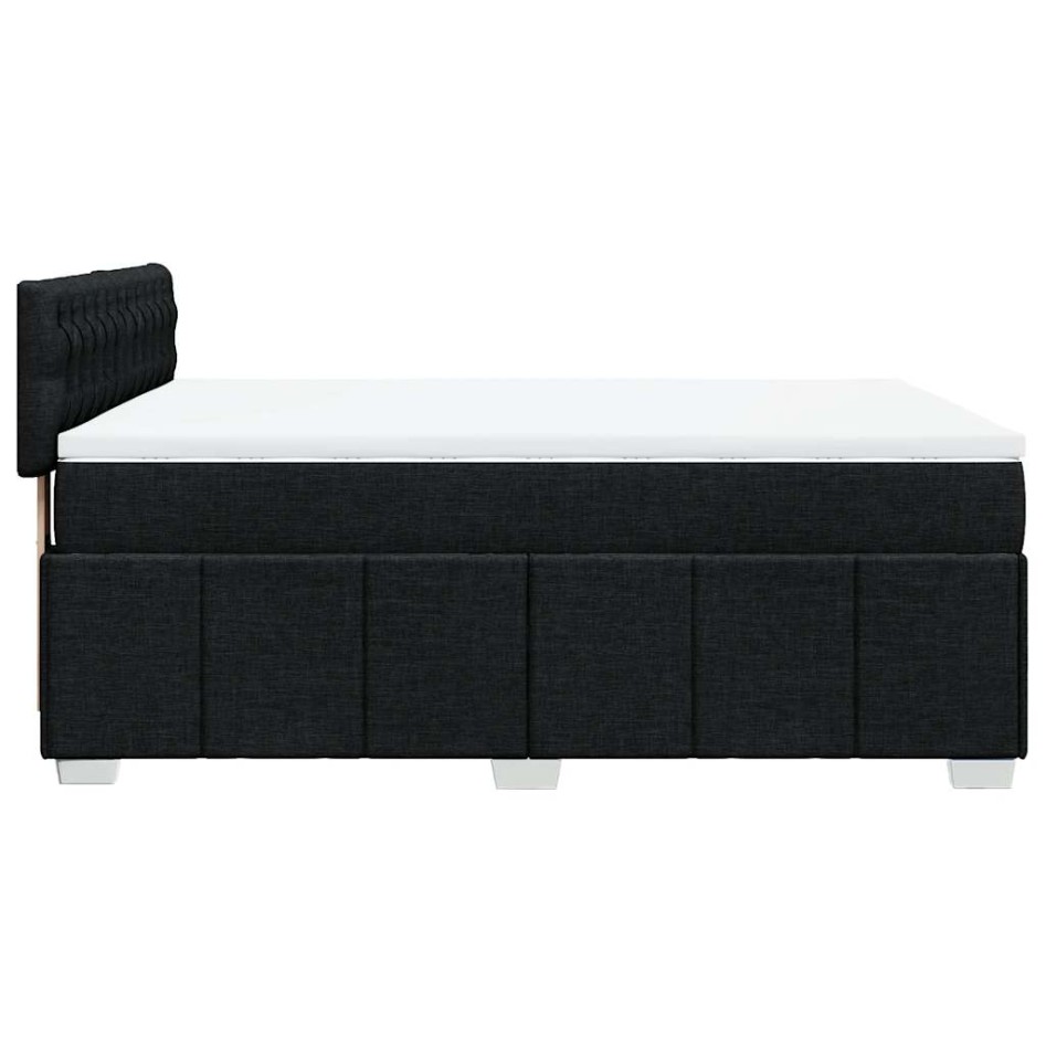 Cama box spring con colchón tela negro 140x200