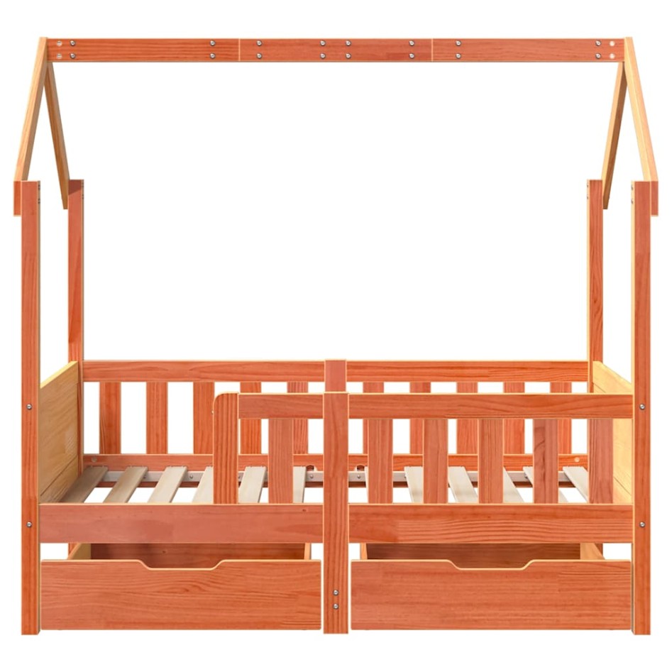 Estructura de cama para niños con cajones madera pino 70x140