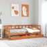 Sofá cama con cajones madera maciza pino marrón cera 80x200