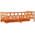 Sofá cama con cajones madera maciza pino marrón cera 80x200