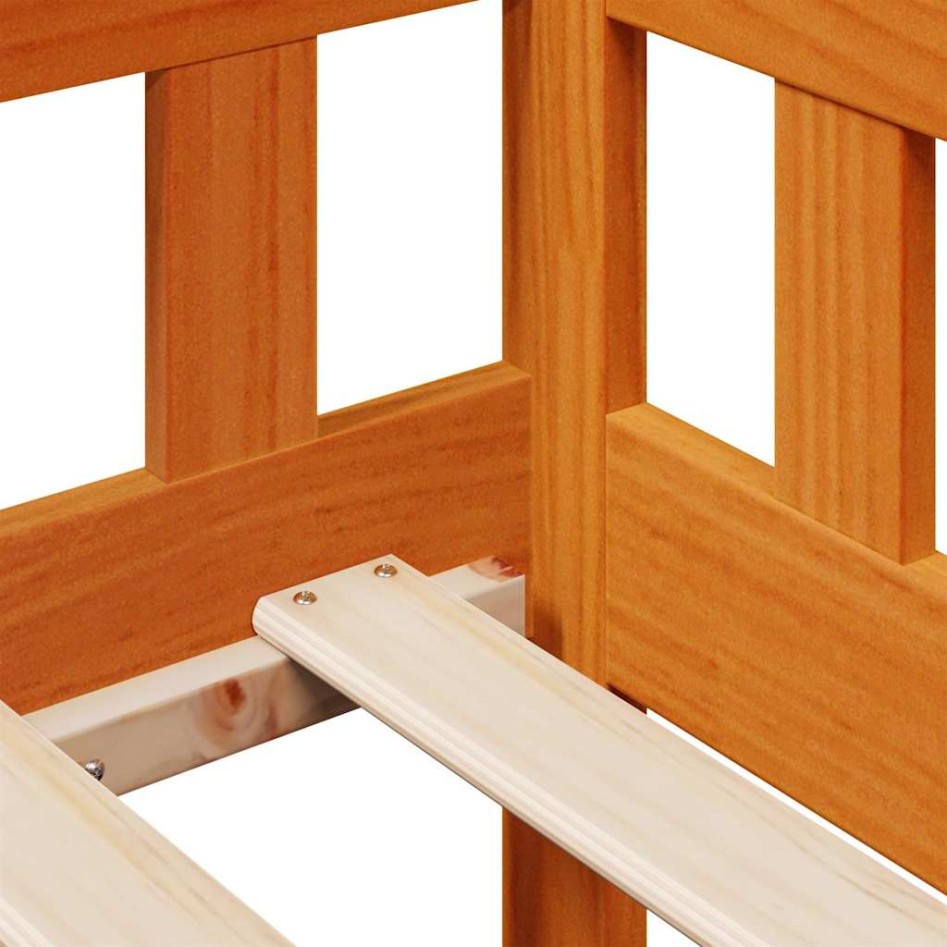 Sofá cama con cajones madera maciza pino marrón cera 80x200