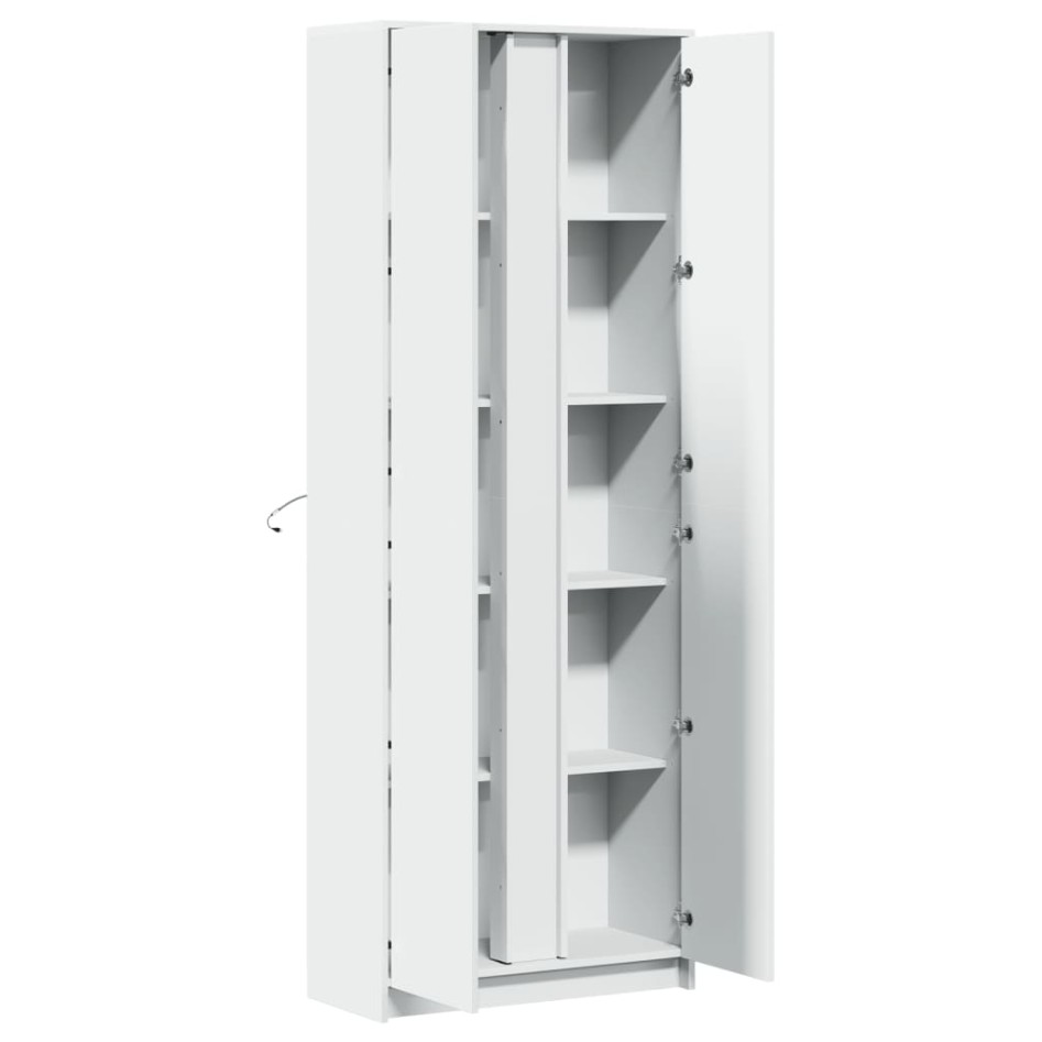 Aparador con LED madera de ingeniería blanco 74x32,5x200