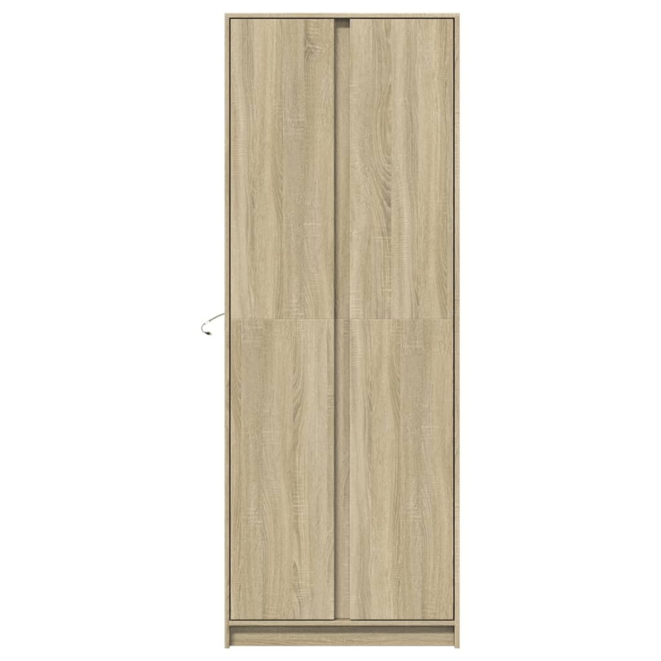 Aparador con LED madera ingeniería roble Sonoma 74x32,5x200