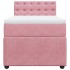 Cama box spring con colchón terciopelo rosa 90x190