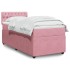 Cama box spring con colchón terciopelo rosa 90x190