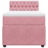Cama box spring con colchón terciopelo rosa 90x190