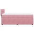 Cama box spring con colchón terciopelo rosa 90x190