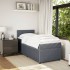Cama box spring con colchón terciopelo gris oscuro 90x190