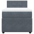 Cama box spring con colchón terciopelo gris oscuro 90x190