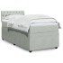 Cama box spring con colchón terciopelo gris claro 90x190