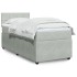 Cama box spring con colchón terciopelo gris claro 90x190