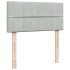 Cama box spring con colchón terciopelo gris claro 90x190