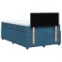 Cama box spring con colchón terciopelo azul 120x190