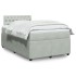 Cama box spring con colchón terciopelo gris claro 120x190