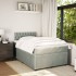 Cama box spring con colchón terciopelo gris claro 120x190