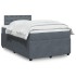 Cama box spring con colchón terciopelo gris oscuro 120x190