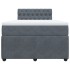 Cama box spring con colchón terciopelo gris oscuro 120x200