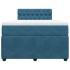 Cama box spring con colchón terciopelo azul 120x200