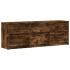Mueble de TV LED madera ingeniería roble ahumado 140x34x50