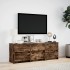 Mueble de TV LED madera ingeniería roble ahumado 140x34x50
