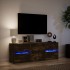 Mueble de TV LED madera ingeniería roble ahumado 140x34x50
