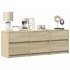 Mueble de TV LED madera de ingeniería roble Sonoma 140x34x50