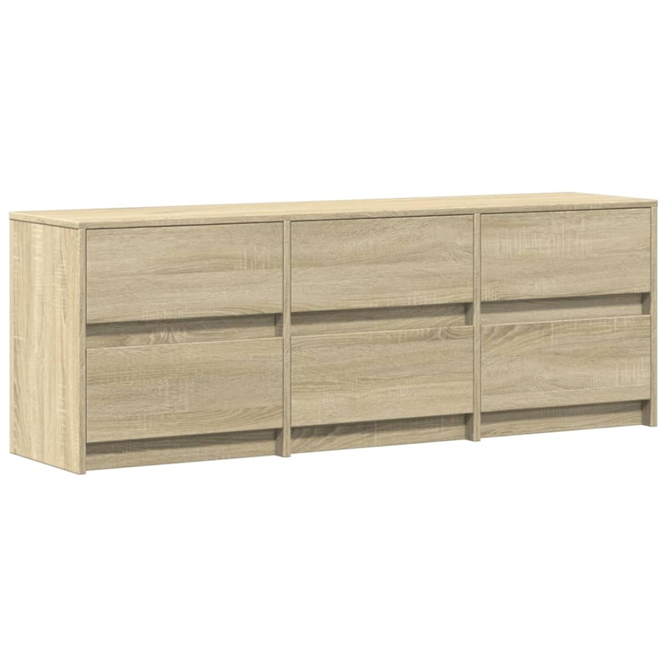 Mueble de TV LED madera de ingeniería roble Sonoma 140x34x50