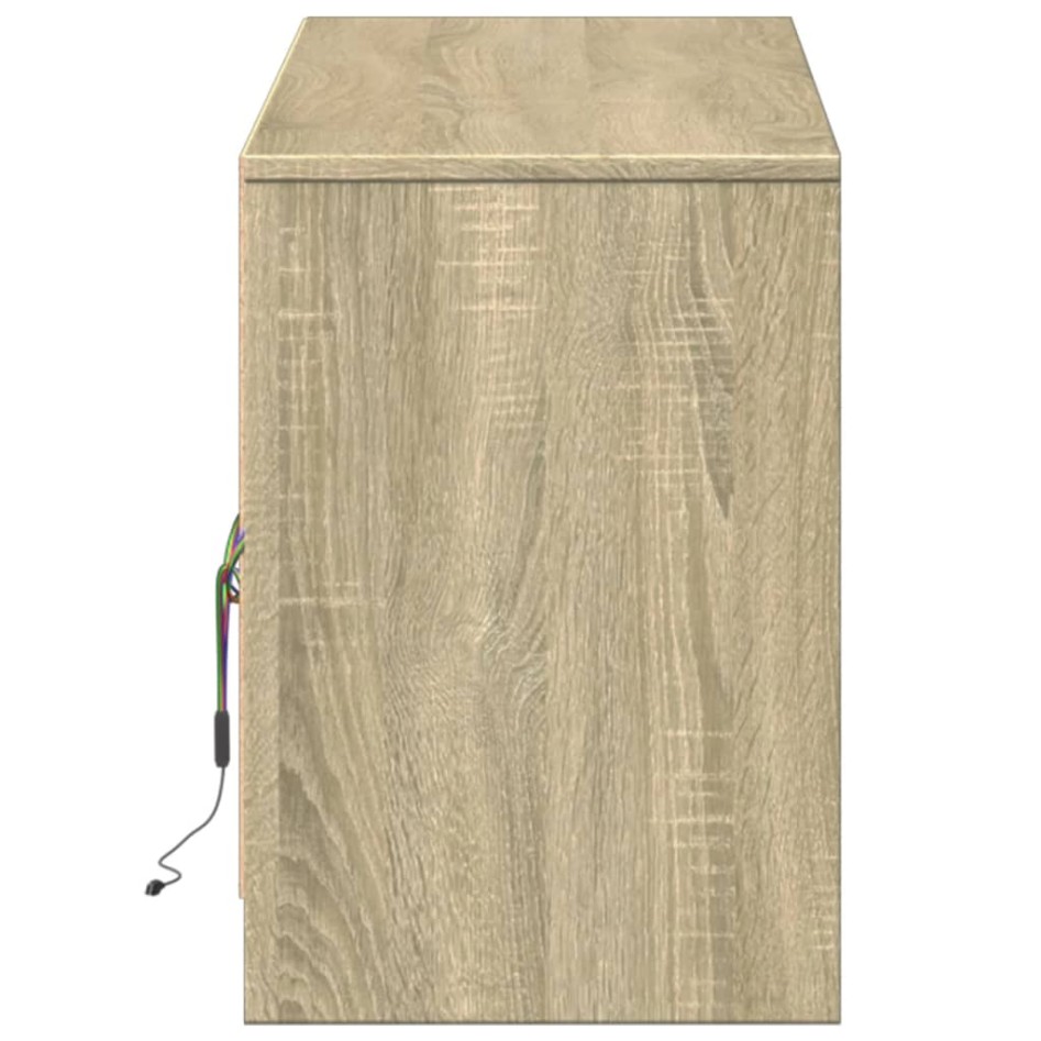 Mueble de TV LED madera de ingeniería roble Sonoma 140x34x50