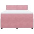 Cama box spring con colchón terciopelo rosa 140x200