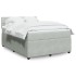 Cama box spring con colchón terciopelo gris claro 140x190