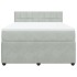 Cama box spring con colchón terciopelo gris claro 140x190