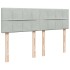 Cama box spring con colchón terciopelo gris claro 140x190