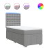 Cama box spring con colchón tela gris claro 90x190