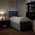 Cama box spring con colchón tela gris claro 90x190