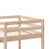 Cama alta con escritorio y estantes madera maciza 90x200