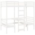 Cama alta escritorio y asientos madera maciza blanco 80x200