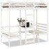 Cama alta escritorio y asientos madera maciza blanco 90x190