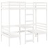 Cama alta escritorio y asientos madera maciza blanco 90x190