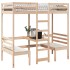 Cama alta con escritorio y asientos madera maciza 75x190