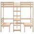 Cama alta con escritorio y asientos madera maciza 75x190