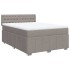 Cama box spring con colchón tela gris taupe 140x200