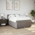 Cama box spring con colchón tela gris taupe 140x200